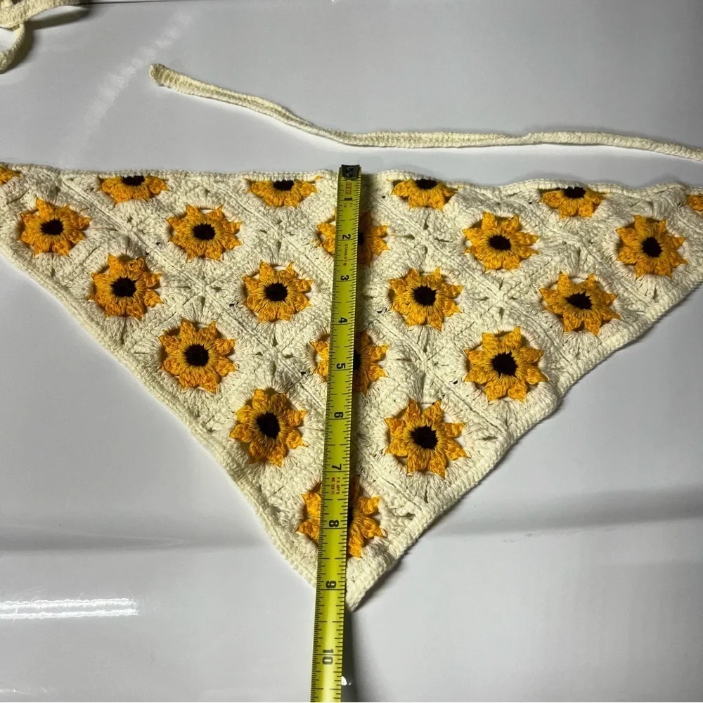 Embroidered Sunflower Bandana